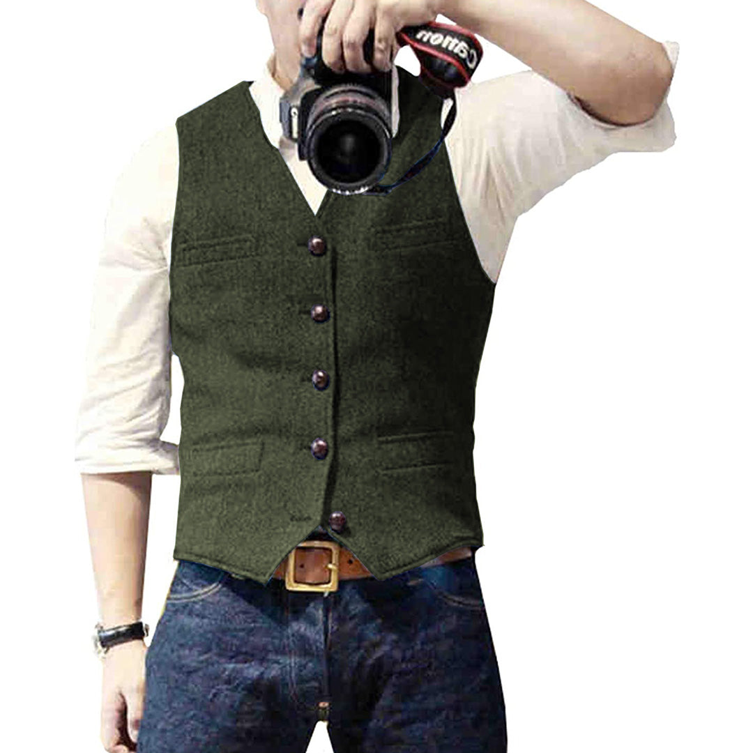 Corvello | Men’s Button-Front Vest with Classic Tailored Design