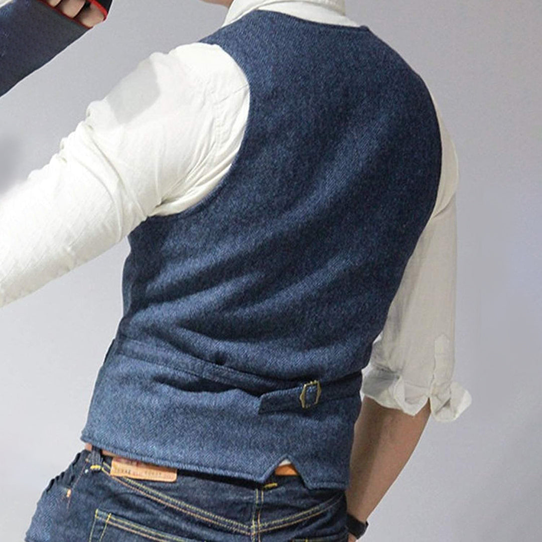 Corvello | Men’s Button-Front Vest with Classic Tailored Design