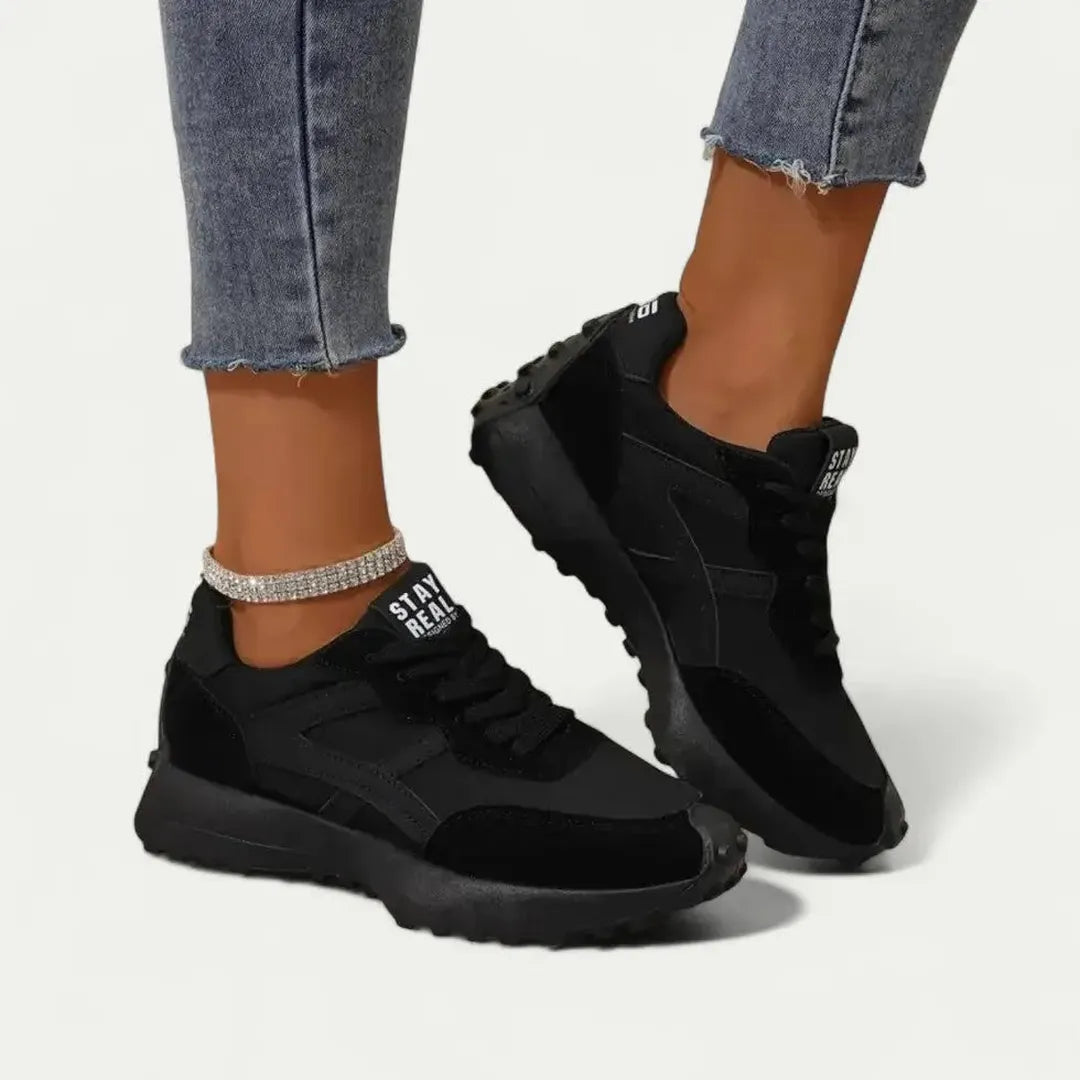 Sophie | Women's Contrast Panel Lace-Up Trainers