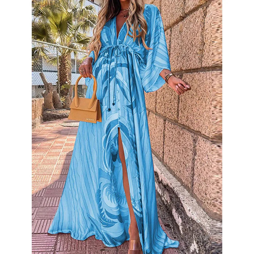 Lily | Women’s Graphic Print Maxi Dress with V-Neck