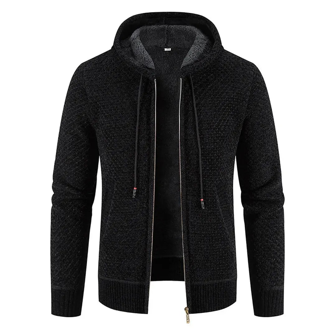 Adrian | Men’s Zip-Up Knit Cardigan with Hood