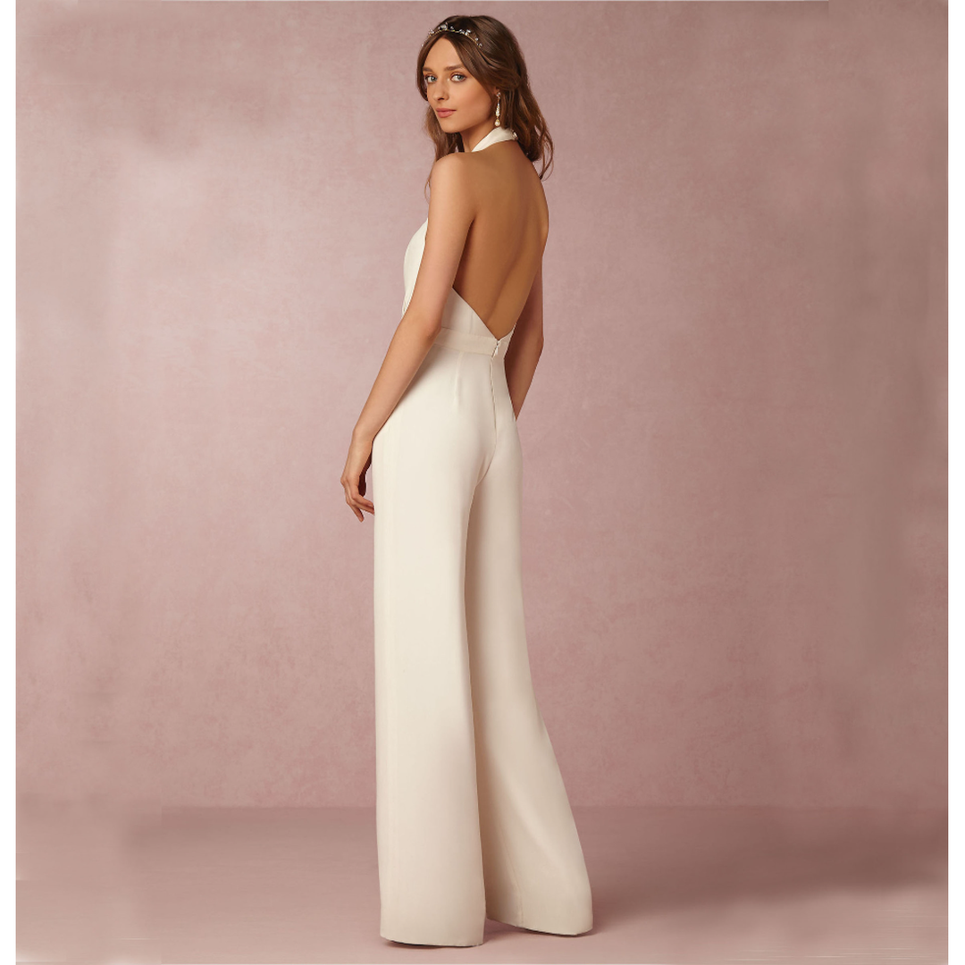 Lillian | Women’s Halterneck Sleeveless Jumpsuit with Fitted Waist