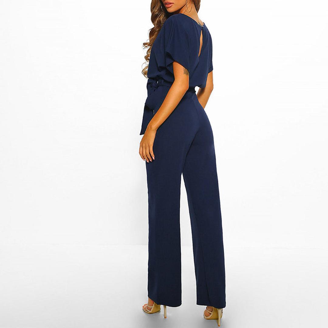 Lydia | Wide-Leg Jumpsuit with Boat Neck and Tie Waist