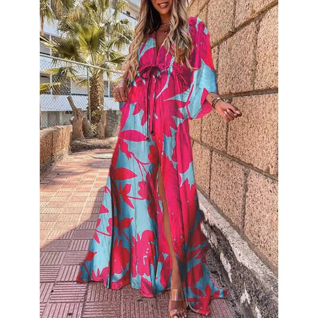 Lily | Women’s Graphic Print Maxi Dress with V-Neck