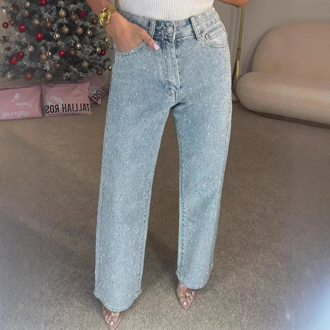 Olivia | Women’s Straight Denim Jeans with High-Waist