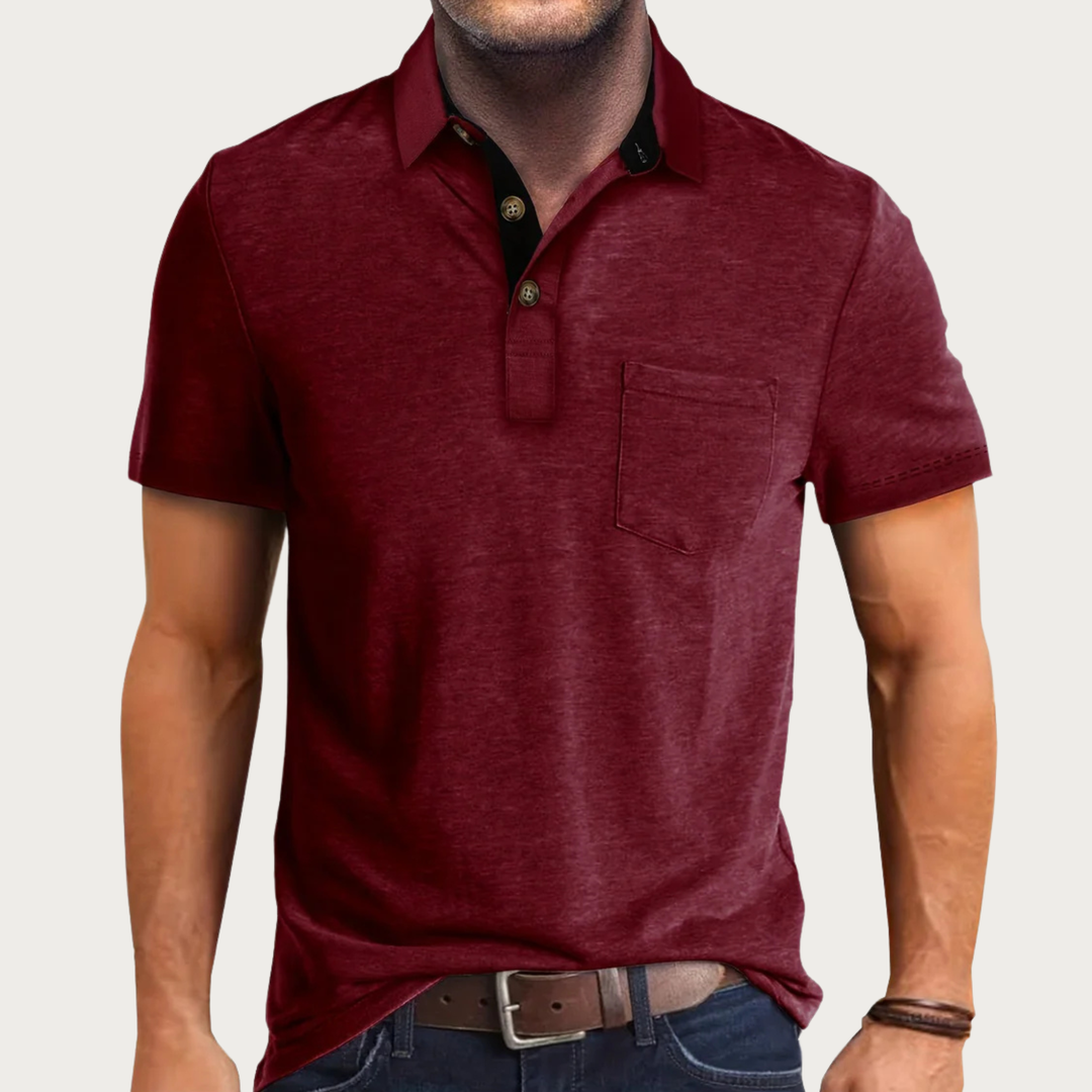 Caleb | Short Sleeve Polo Shirt with Chest Pocket