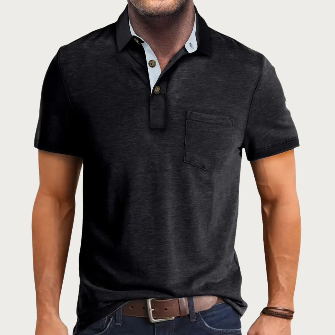 Caleb | Short Sleeve Polo Shirt with Chest Pocket