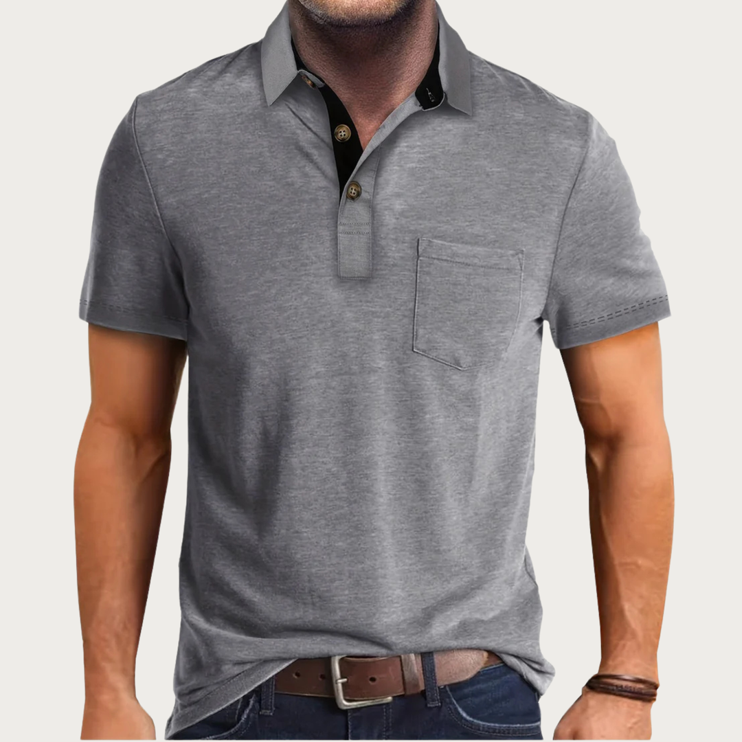 Caleb | Short Sleeve Polo Shirt with Chest Pocket