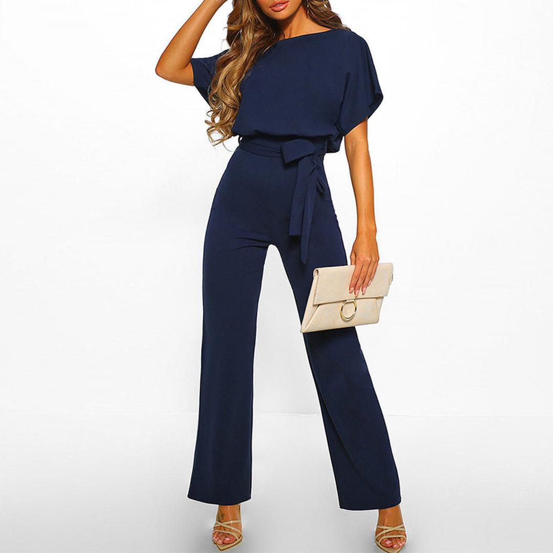 Lydia | Wide-Leg Jumpsuit with Boat Neck and Tie Waist