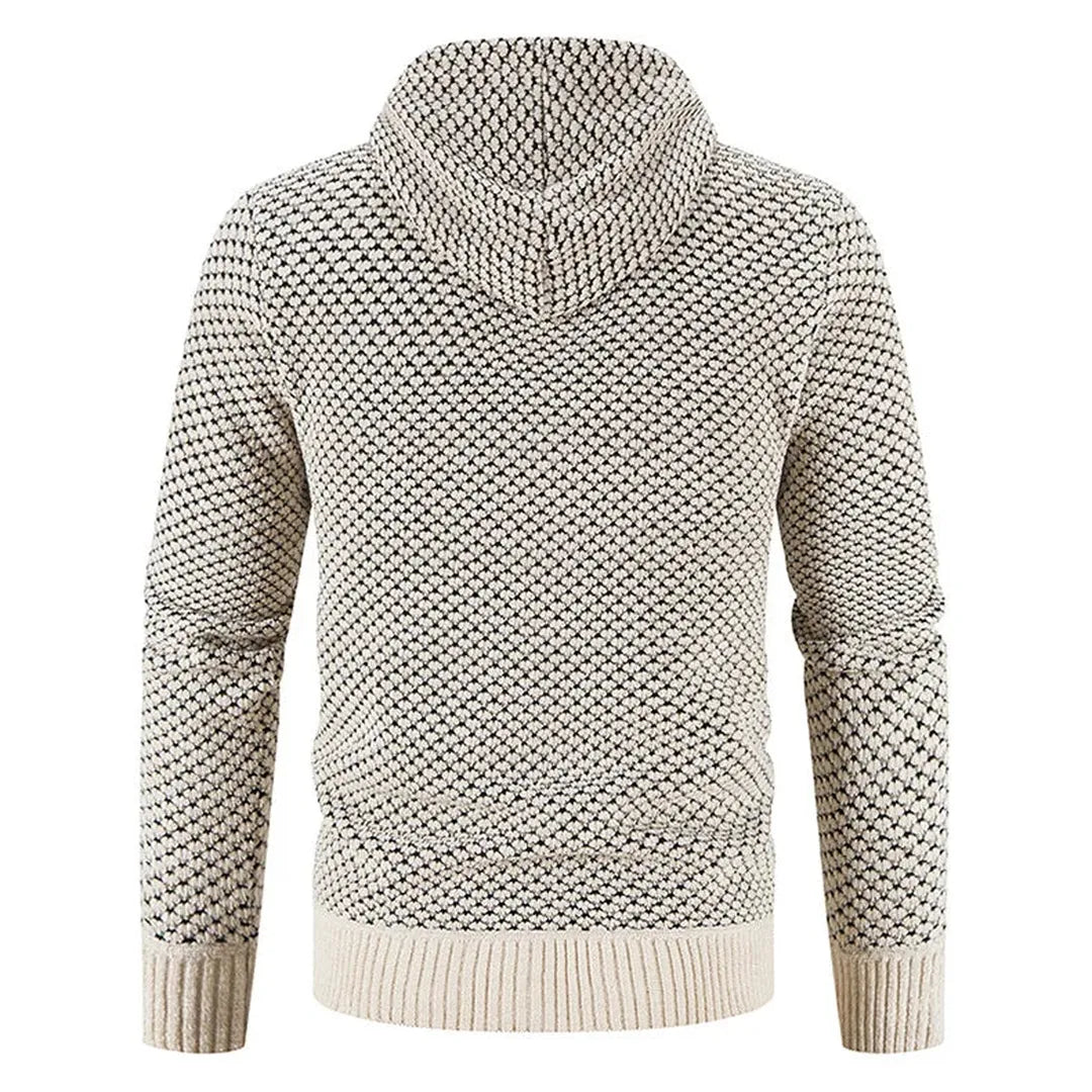Adrian | Men’s Zip-Up Knit Cardigan with Hood