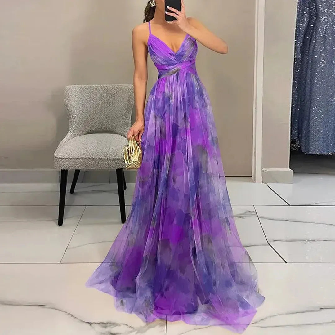Hannah | Women’s Long Floral Dress with Adjustable Closure