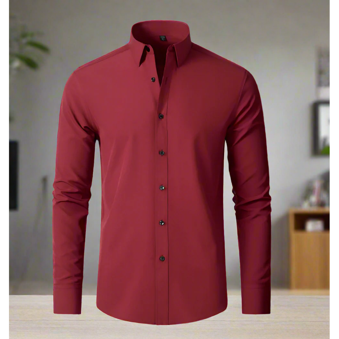 Leo | Men’s Stretch Shirt with Classic Collar and Button Cuffs