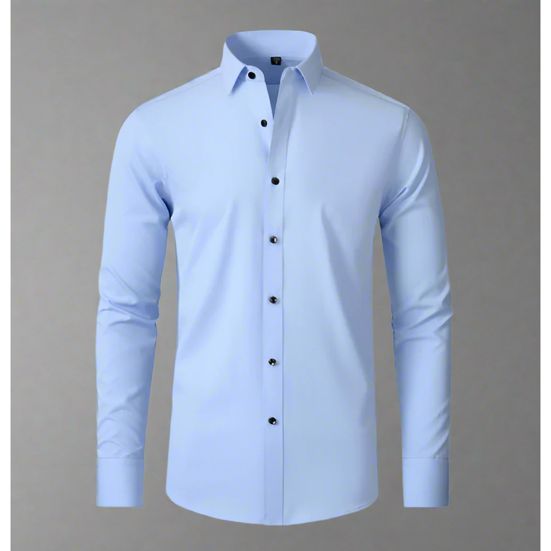 Leo | Men’s Stretch Shirt with Classic Collar and Button Cuffs