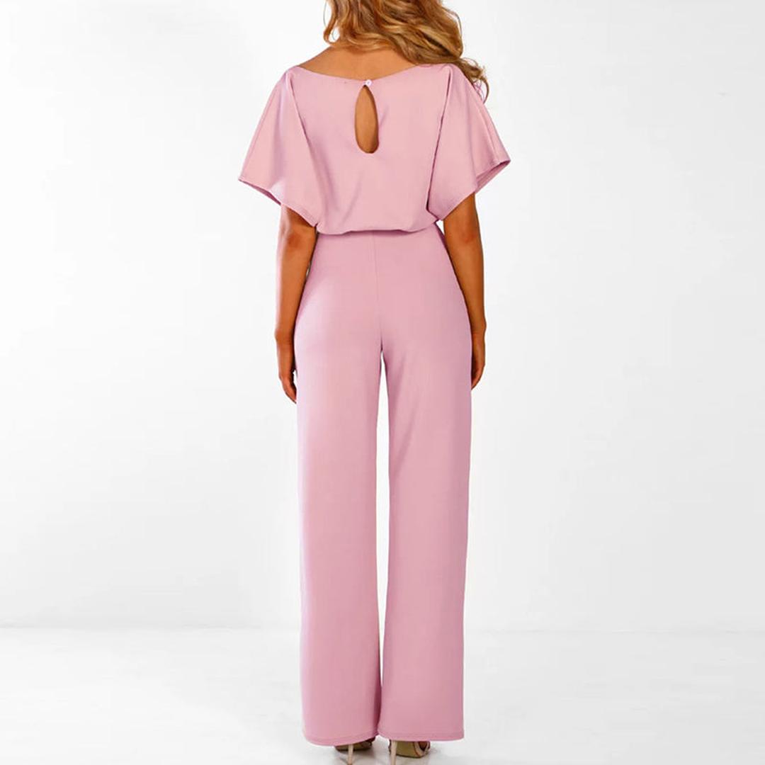 Lydia | Wide-Leg Jumpsuit with Boat Neck and Tie Waist