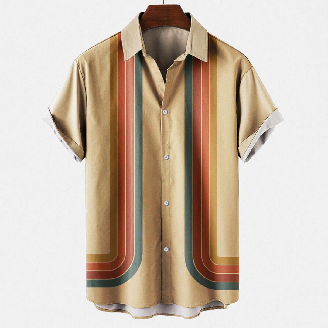 Ravello | Men’s Button-Up Shirt with Retro Stripe Design