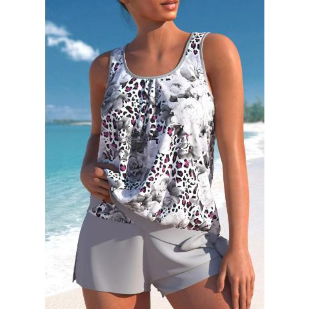 Kendall | Women’s Floral Print Tankini Set with Sleeveless Top