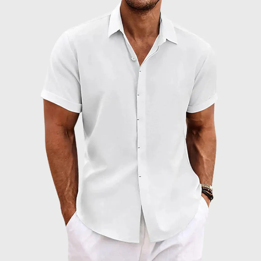 Ryan | Men’s Linen Button-Up Shirt with Short Sleeve