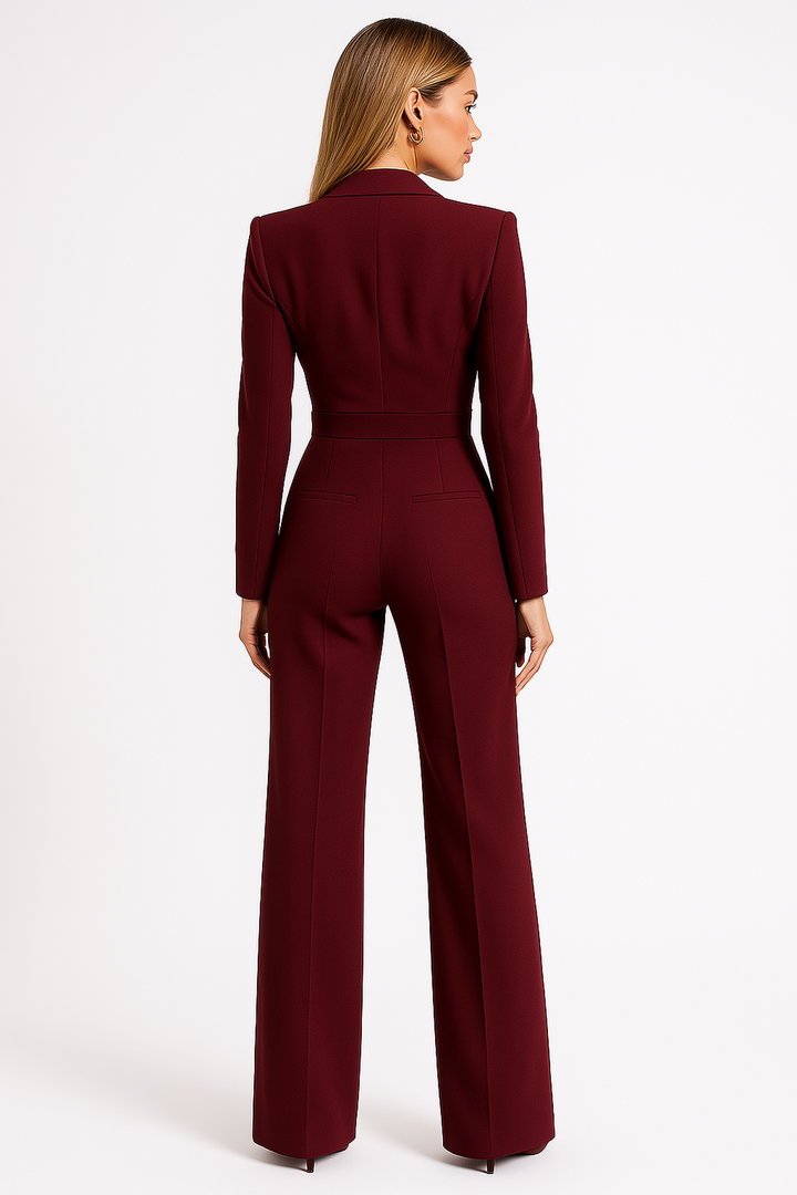 Valerique | Women’s Long Sleeve Jumpsuit with Wide-Leg