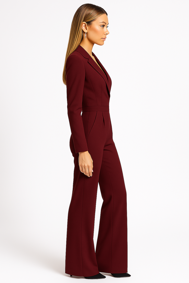 Valerique | Women’s Long Sleeve Jumpsuit with Wide-Leg