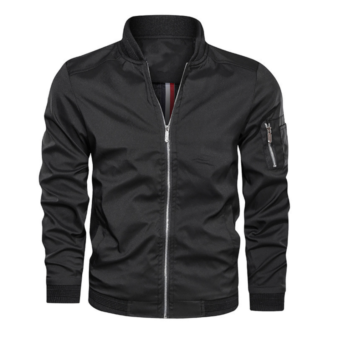 Oliver | Men’s Zip-Front Bomber Jacket with Stand Collar
