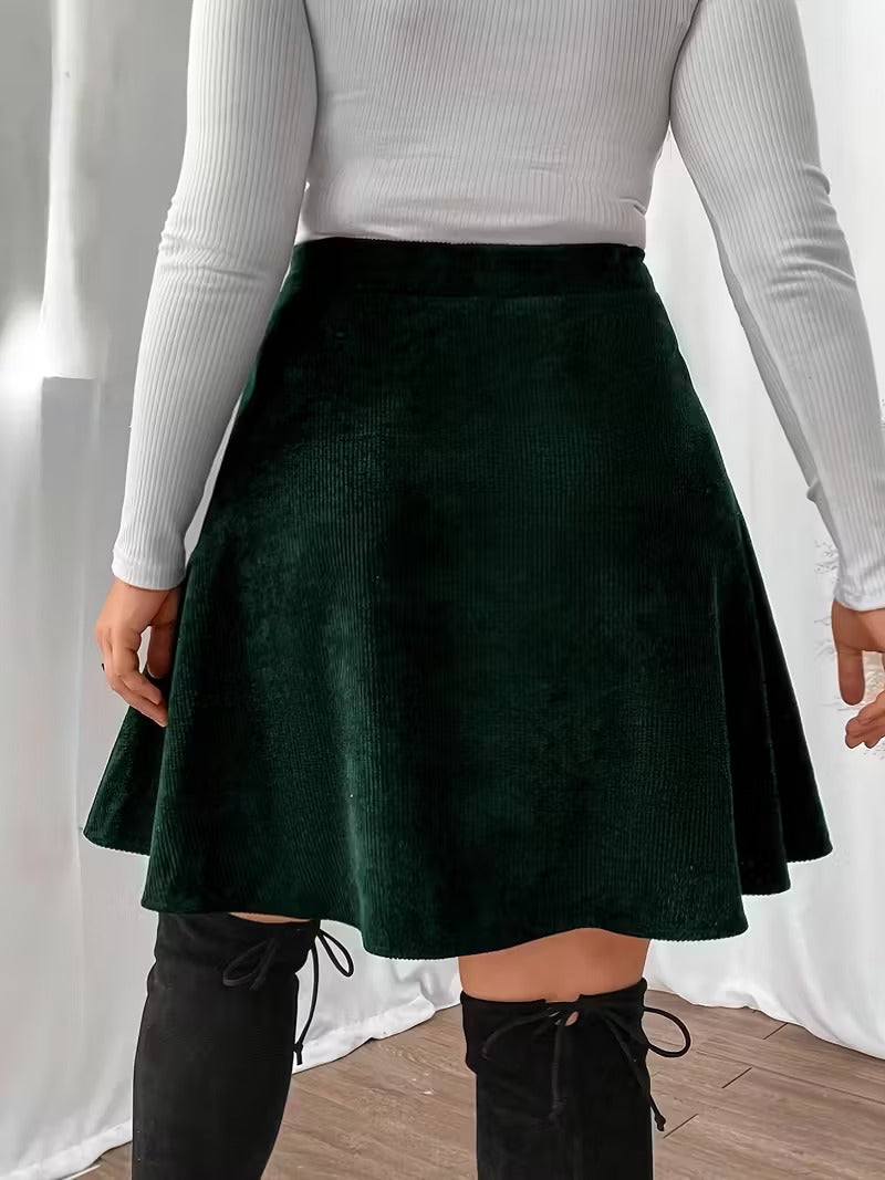 Women’s A Line Mini Skirt with Side Button Fastening