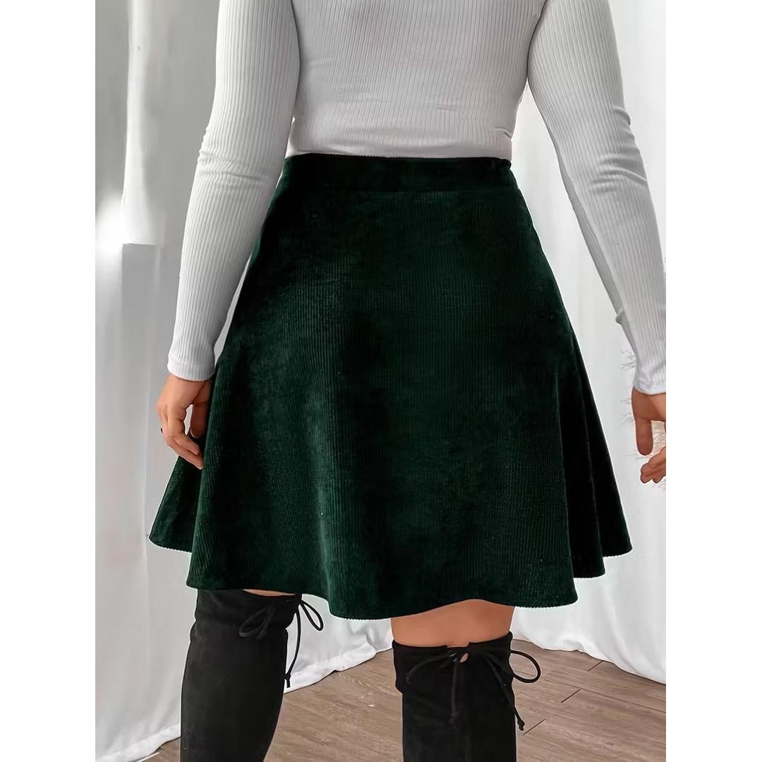 Women’s A Line Mini Skirt with Side Button Fastening