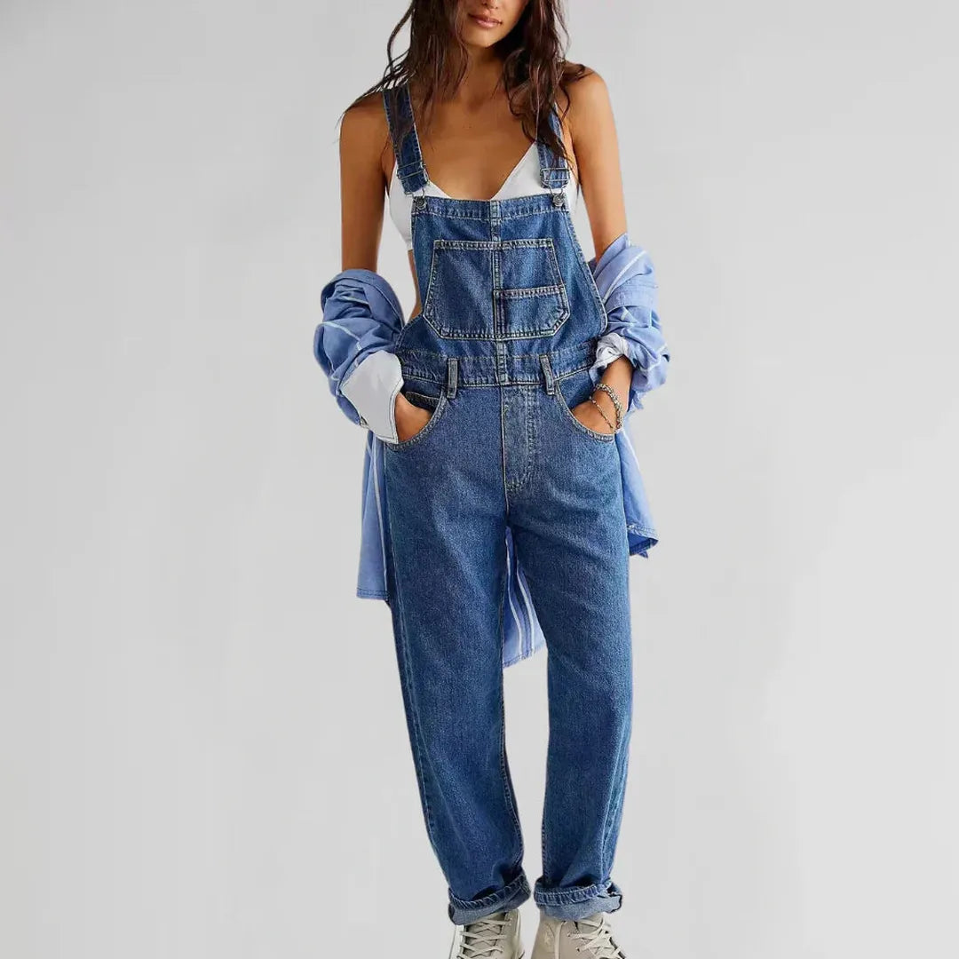 Peyton | Women’s Denim Overall Jumpsuit with Adjustable Straps