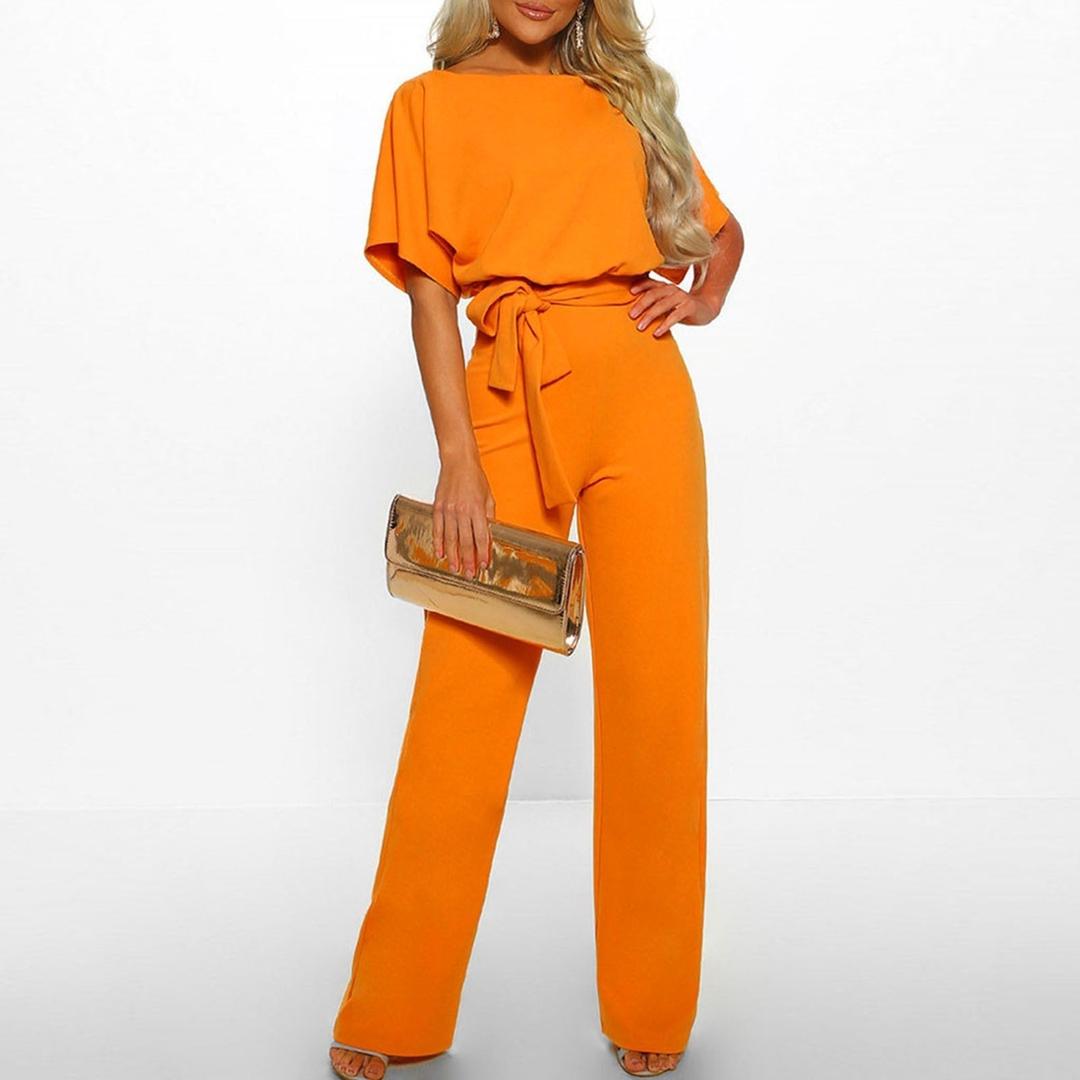 Lydia | Wide-Leg Jumpsuit with Boat Neck and Tie Waist