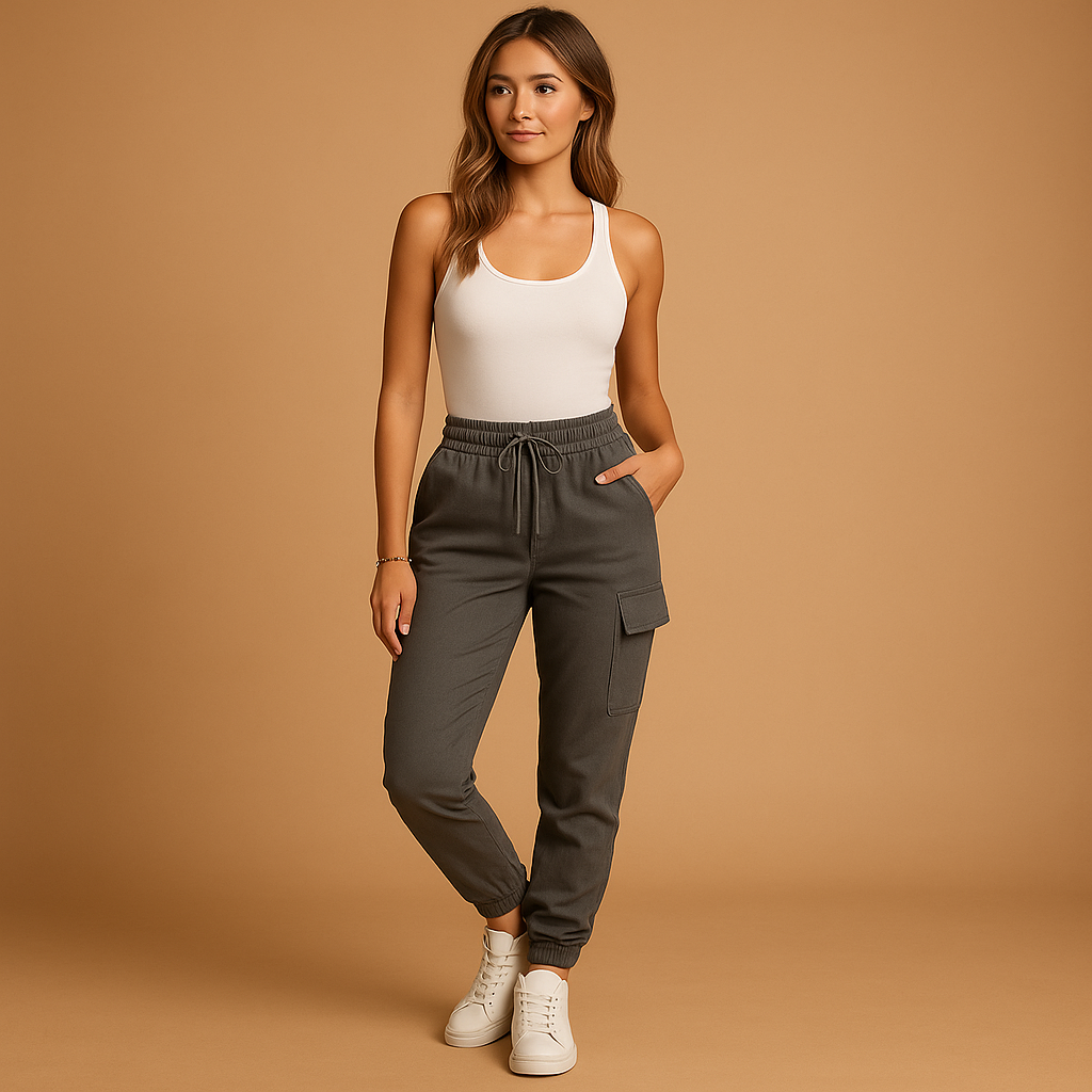 Harper | Women’s Slim-Fit Cargo Trousers with High Waist