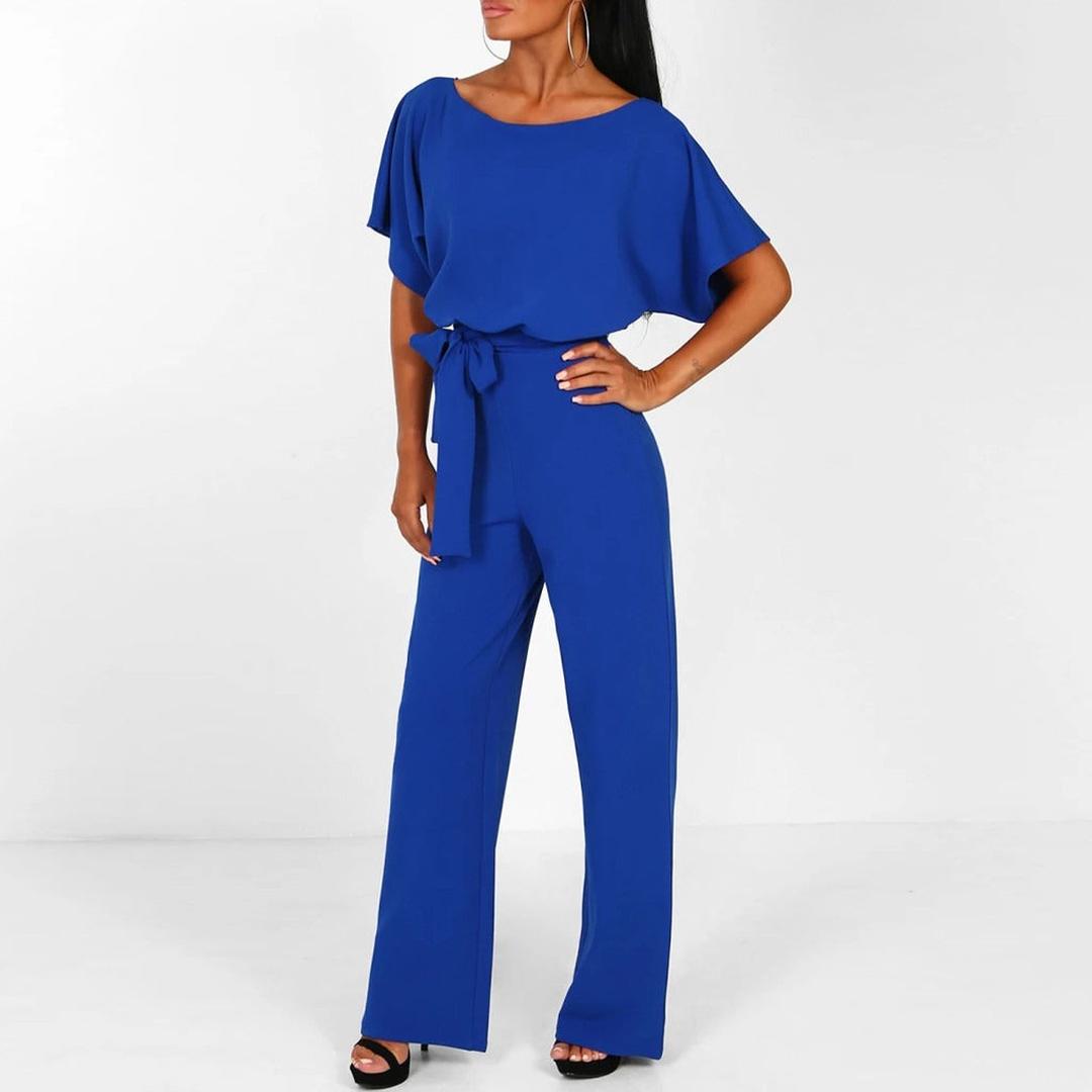 Lydia | Wide-Leg Jumpsuit with Boat Neck and Tie Waist