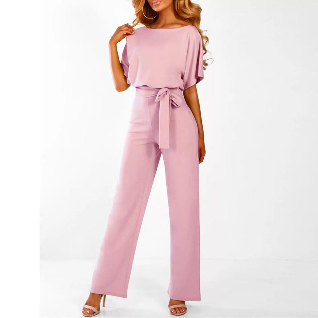 Lydia | Wide-Leg Jumpsuit with Boat Neck and Tie Waist