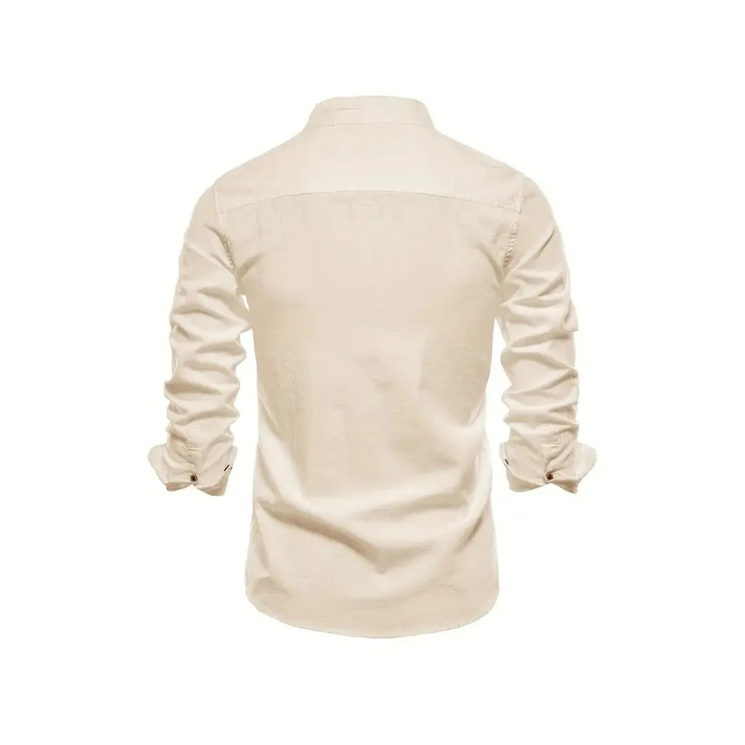 Ethan | Men’s Mandarin Collar Long Sleeve Shirt