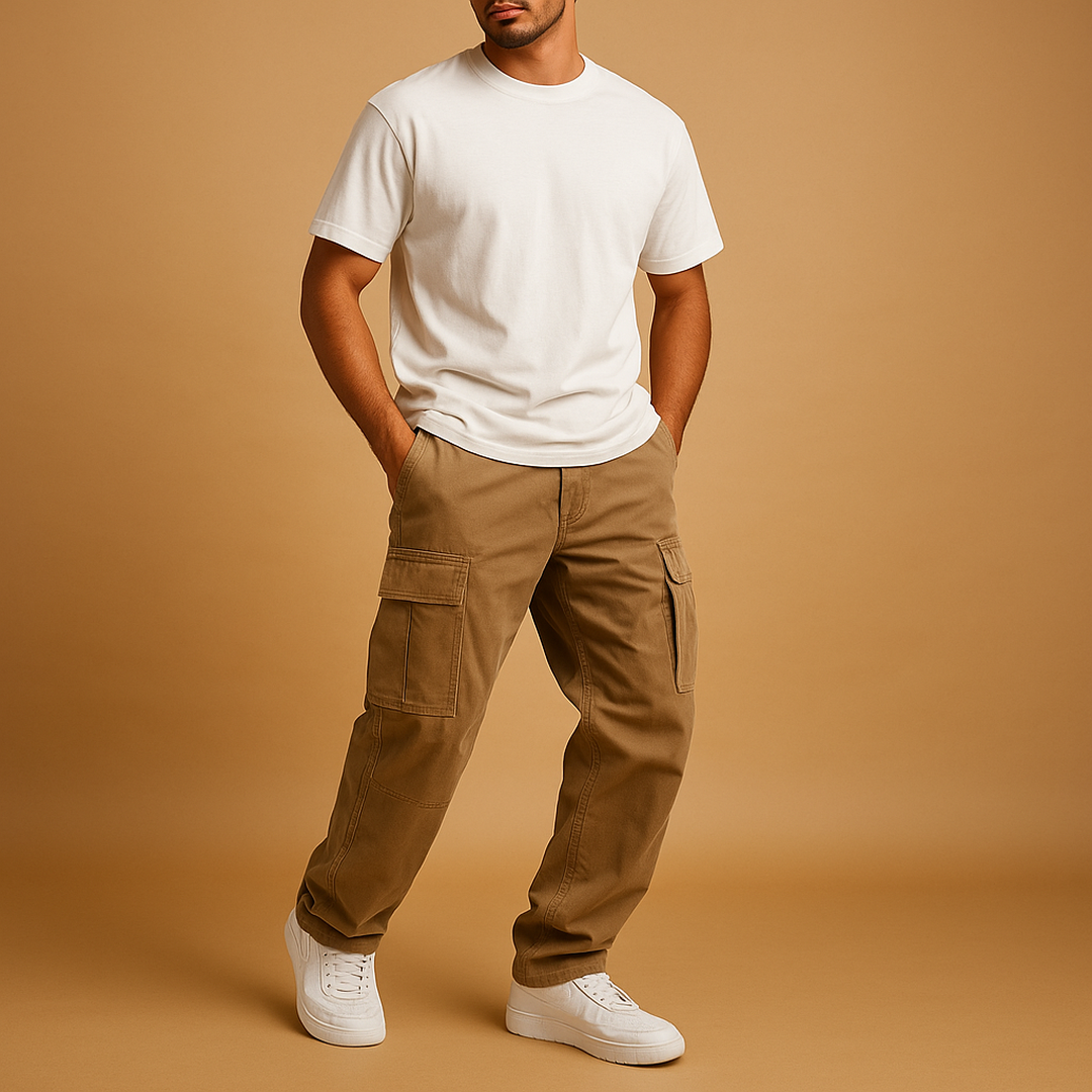 Lucas | Men’s Regular Fit Cargo Trousers with Multiple Pockets