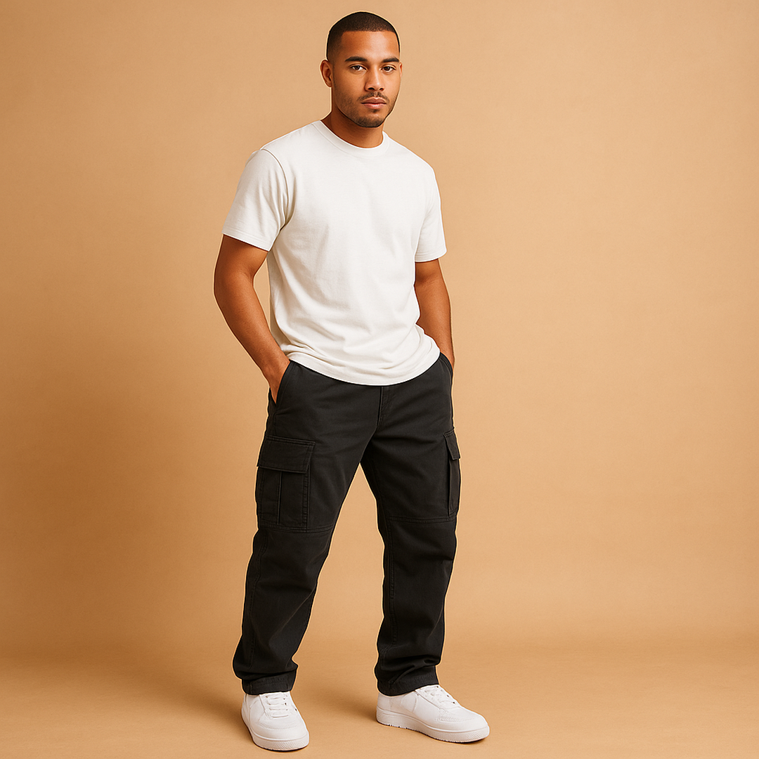 Lucas | Men’s Regular Fit Cargo Trousers with Multiple Pockets