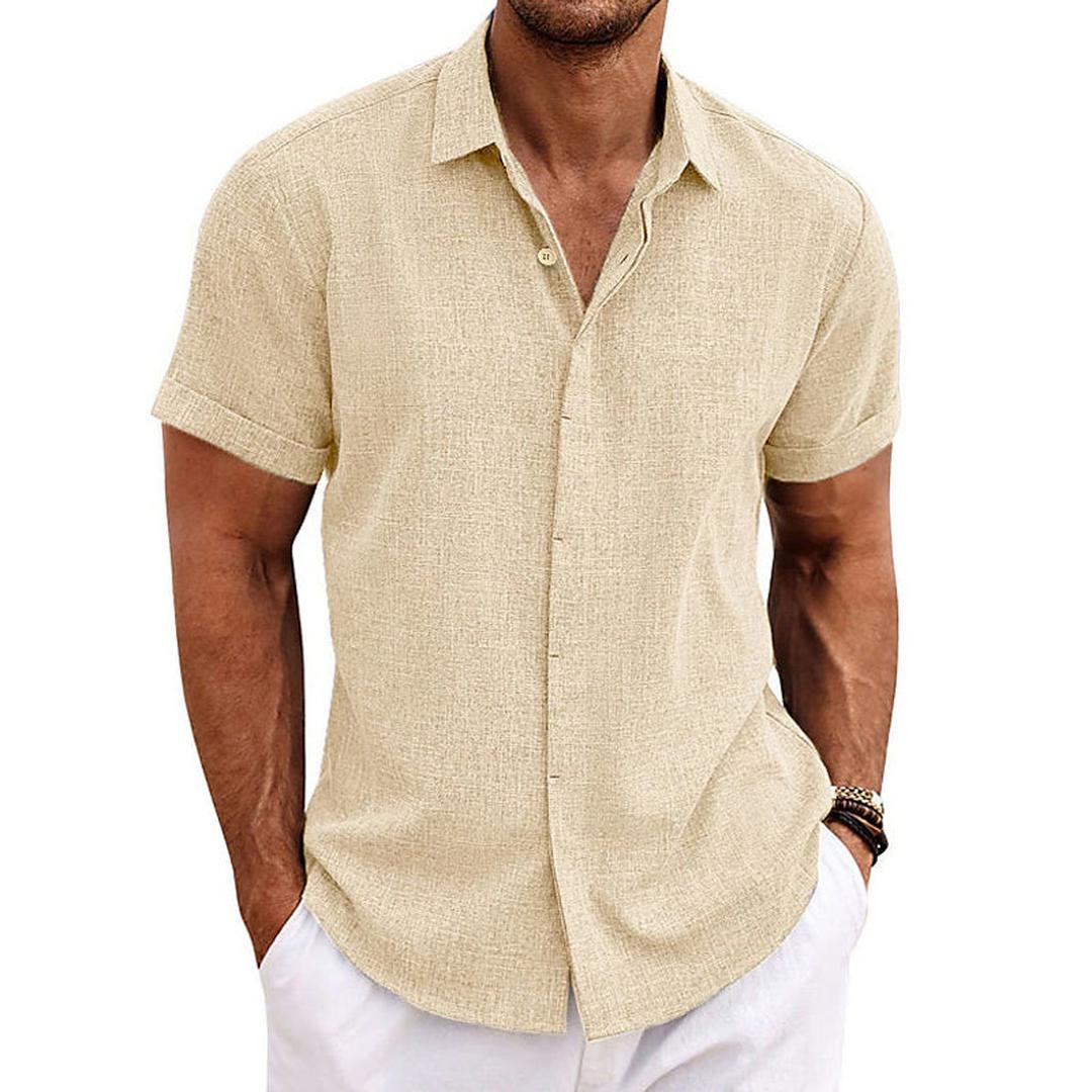 Ryan | Men’s Linen Button-Up Shirt with Short Sleeve