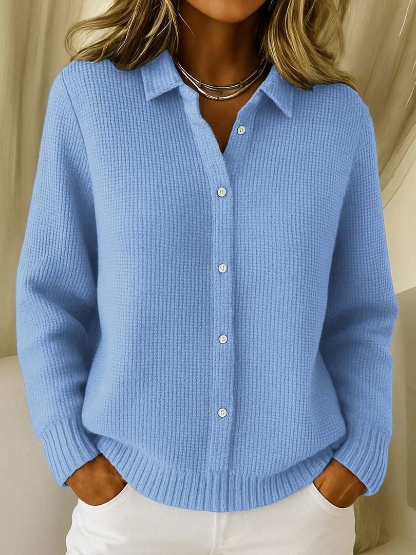 Emma | Women’s Knit Button-Up Cardigan with Collar
