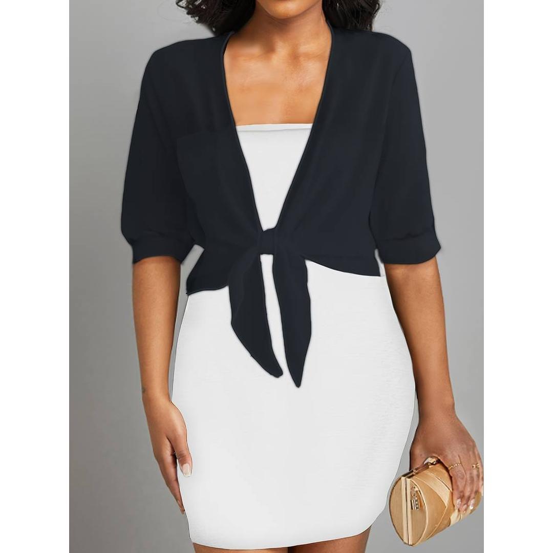 Serena | Women’s Sheer Tie-Front Blouse with V-Neck