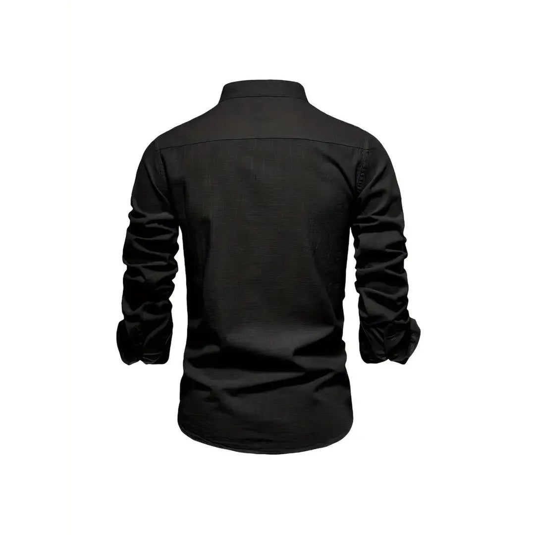 Ethan | Men’s Mandarin Collar Long Sleeve Shirt
