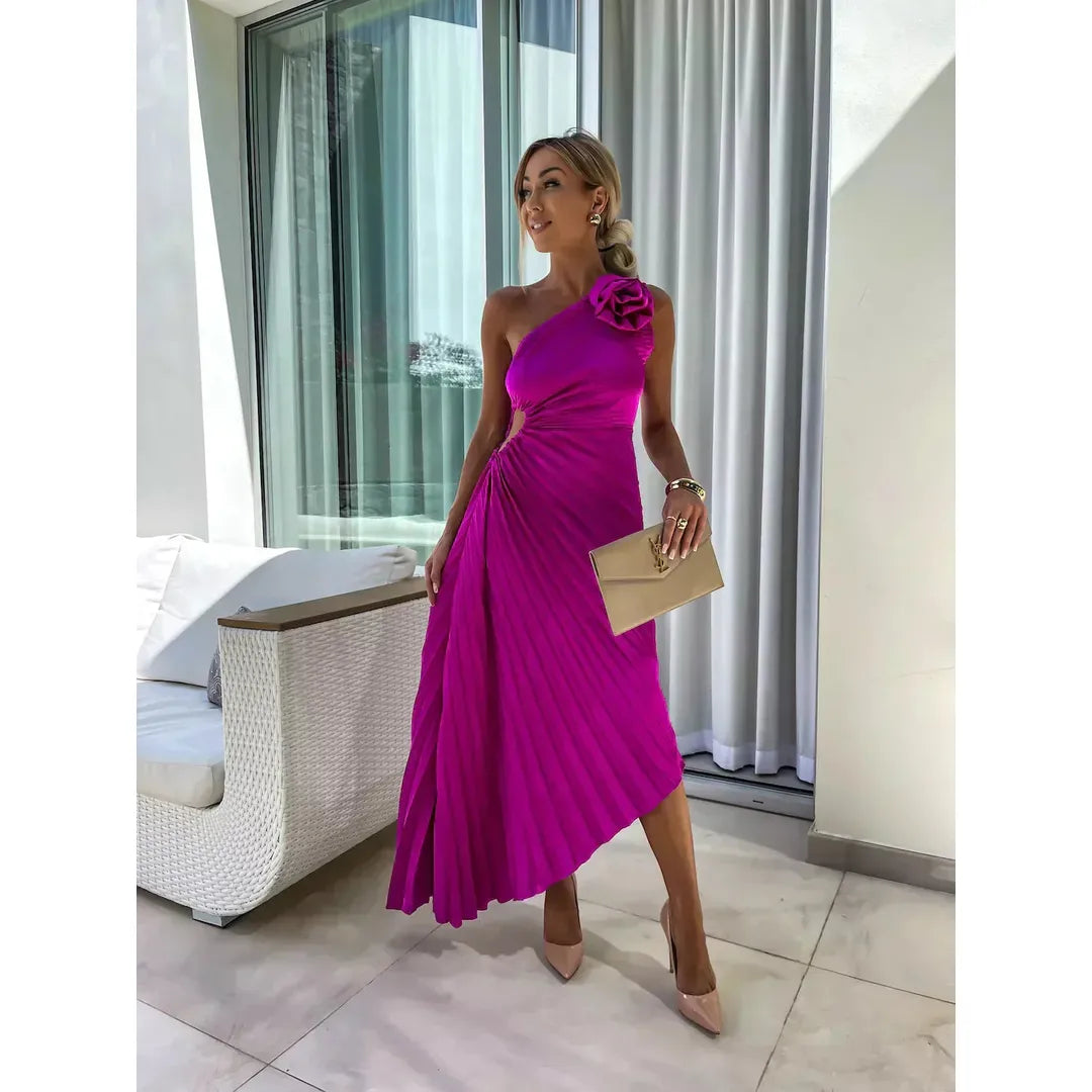 Sophie | Women’s One-Shoulder Pleated Dress