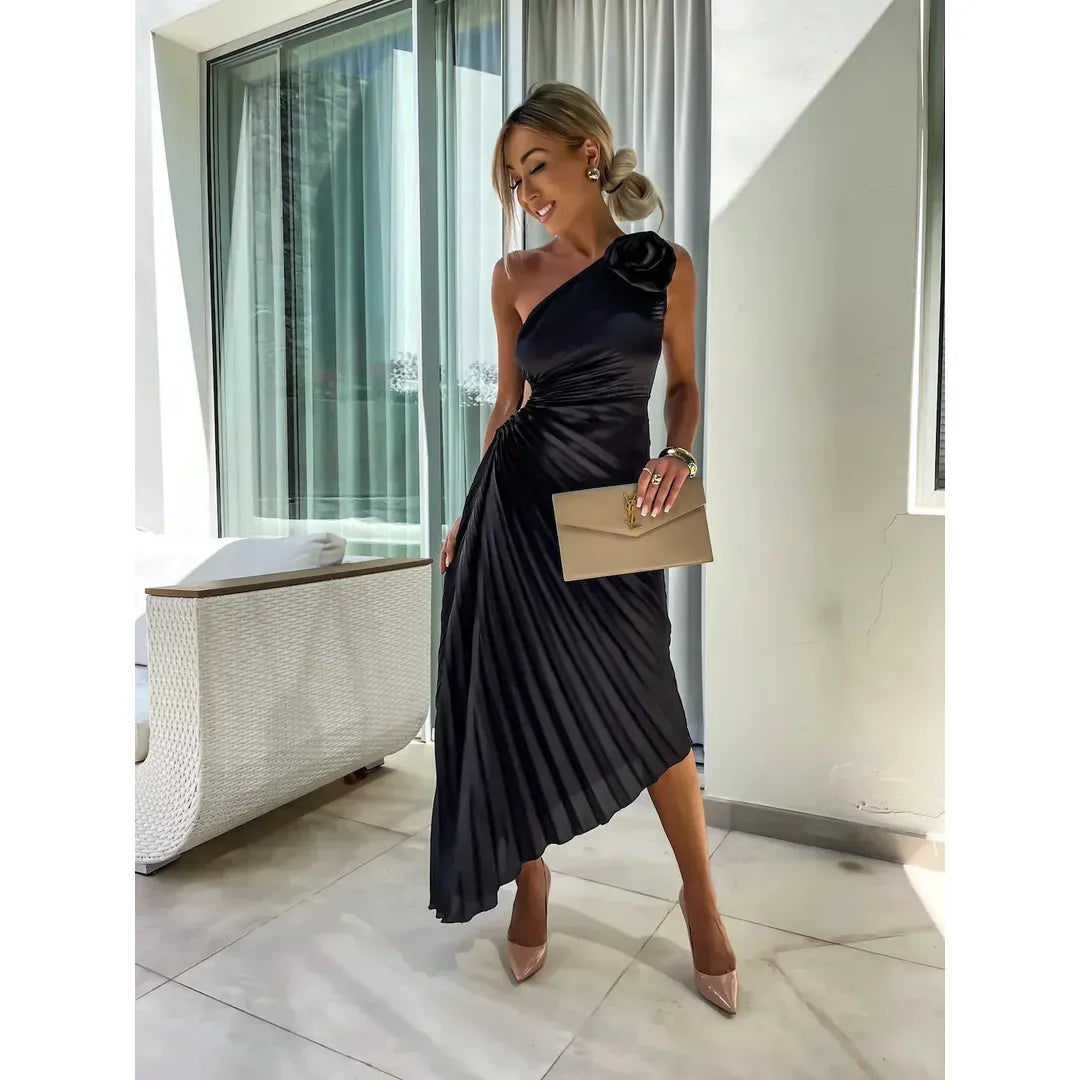 Sophie | Women’s One-Shoulder Pleated Dress