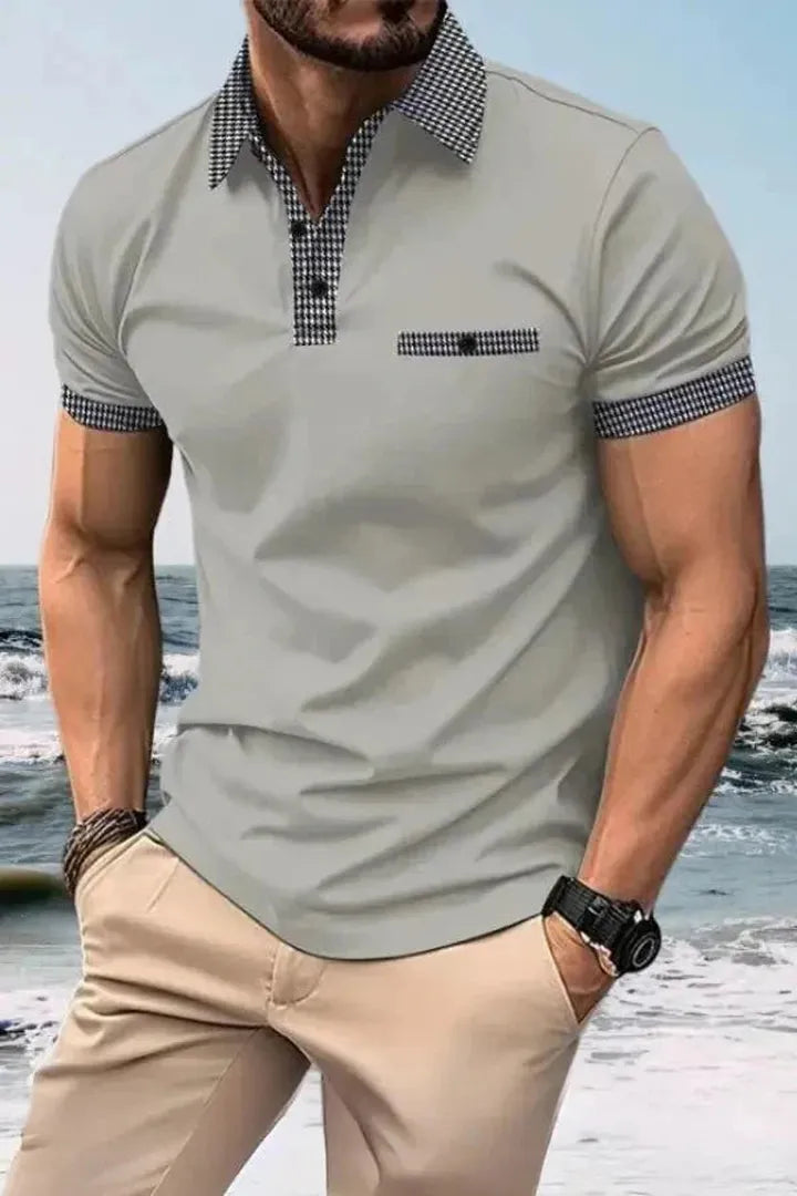 Ethan | Short Sleeve Polo Shirt with Contrast Collar