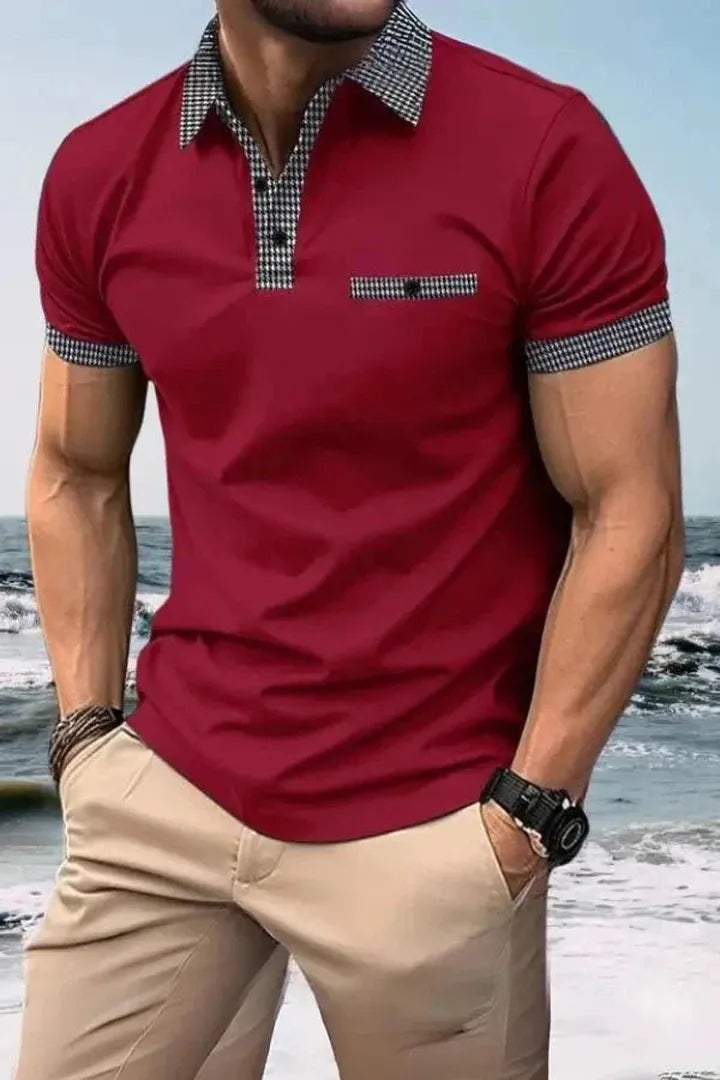 Ethan | Short Sleeve Polo Shirt with Contrast Collar