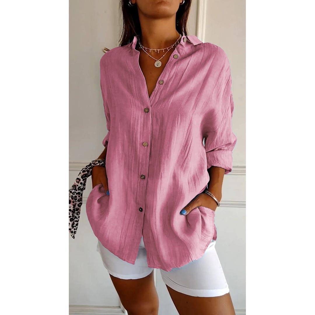 Grace | Women’s Button-Down Long Sleeve Shirt with Collared Neck