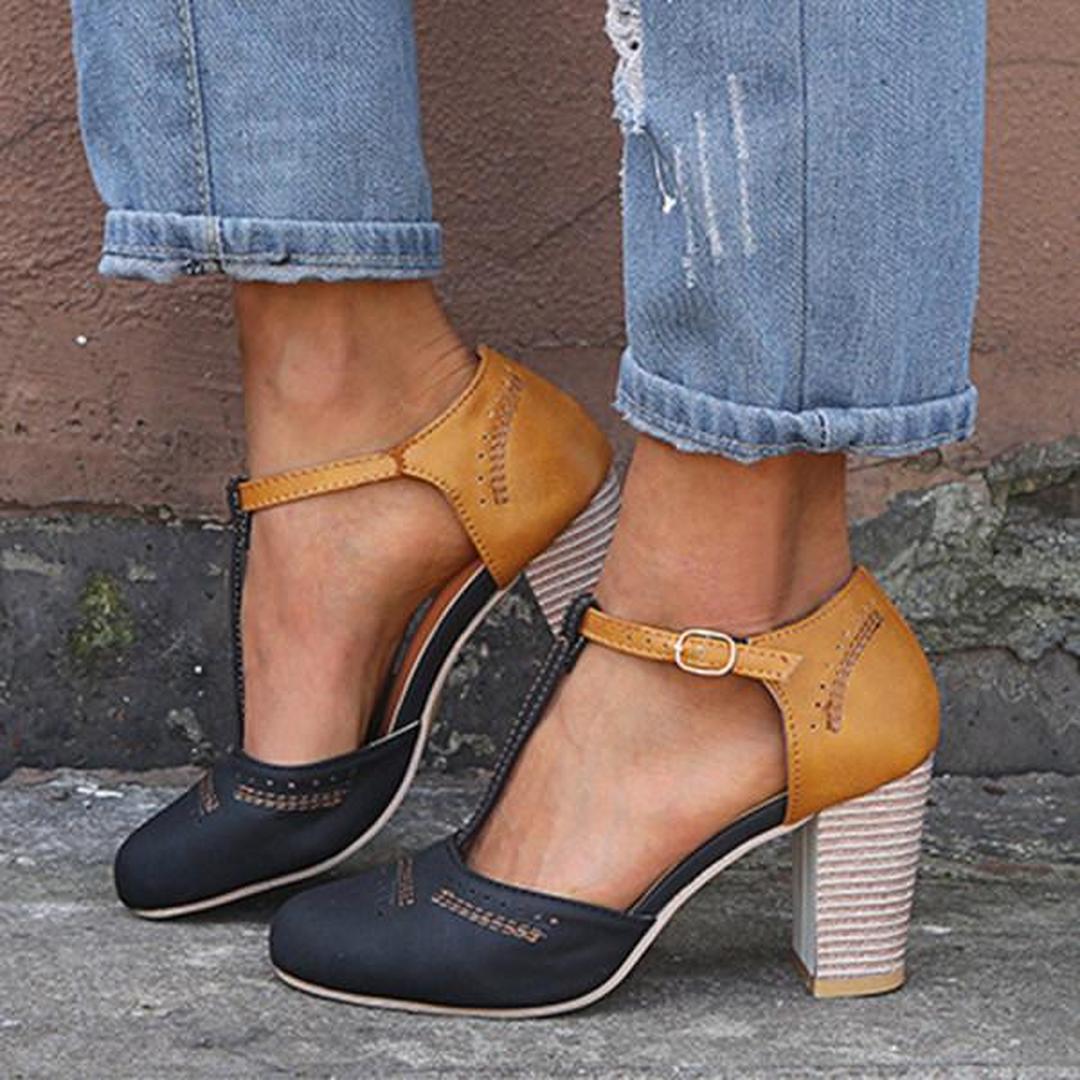 Daisy | Women’s Block Heel Shoes with Ankle Strap