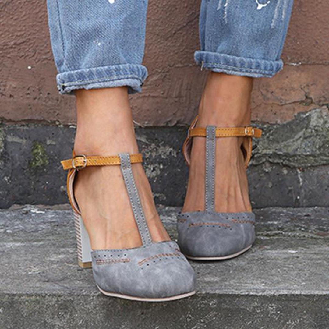 Daisy | Women’s Block Heel Shoes with Ankle Strap