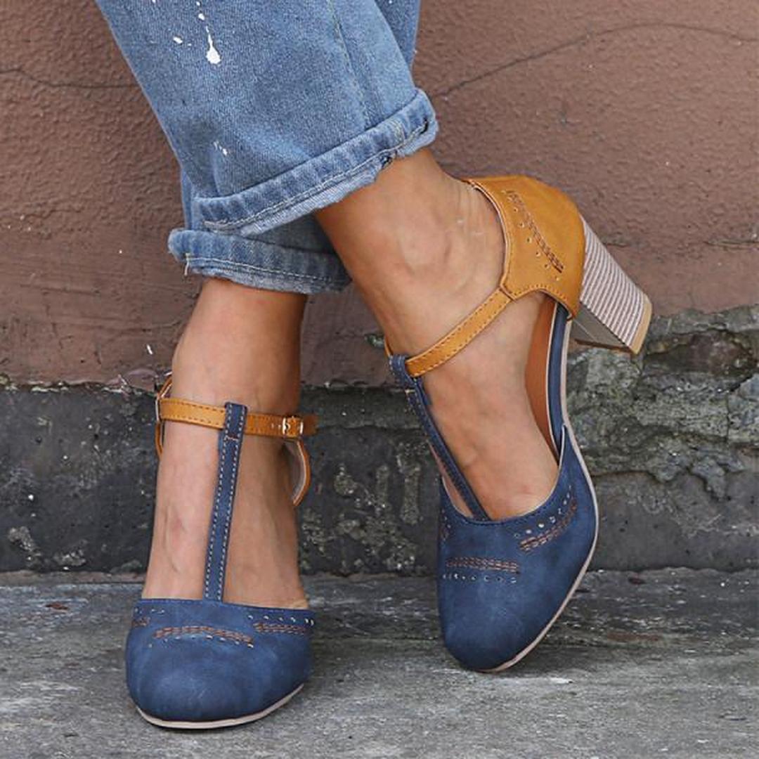 Daisy | Women’s Block Heel Shoes with Ankle Strap