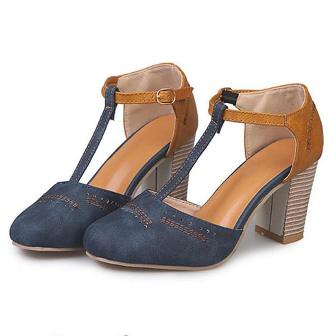 Daisy | Women’s Block Heel Shoes with Ankle Strap