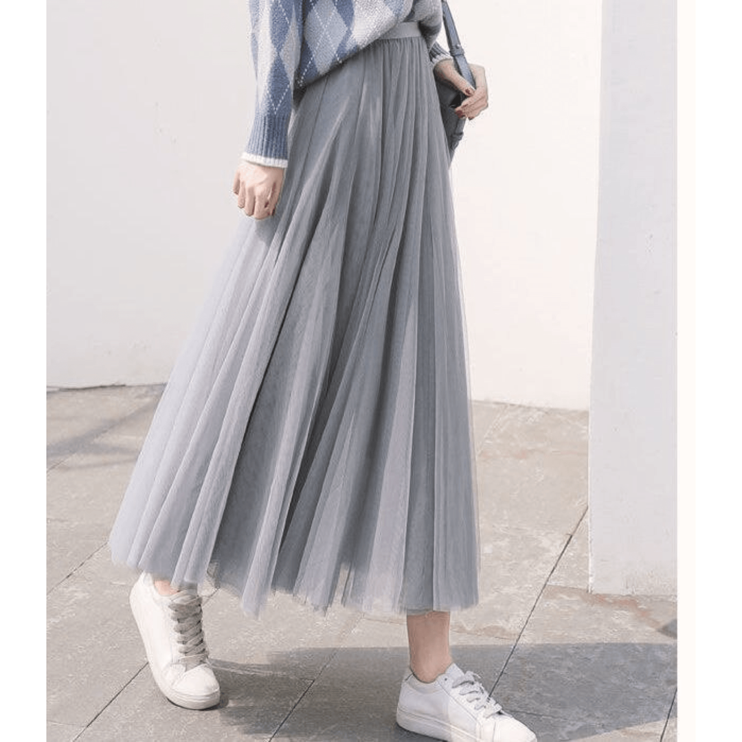 Lily | Women’s High-Waist Layered Tulle Maxi Skirt