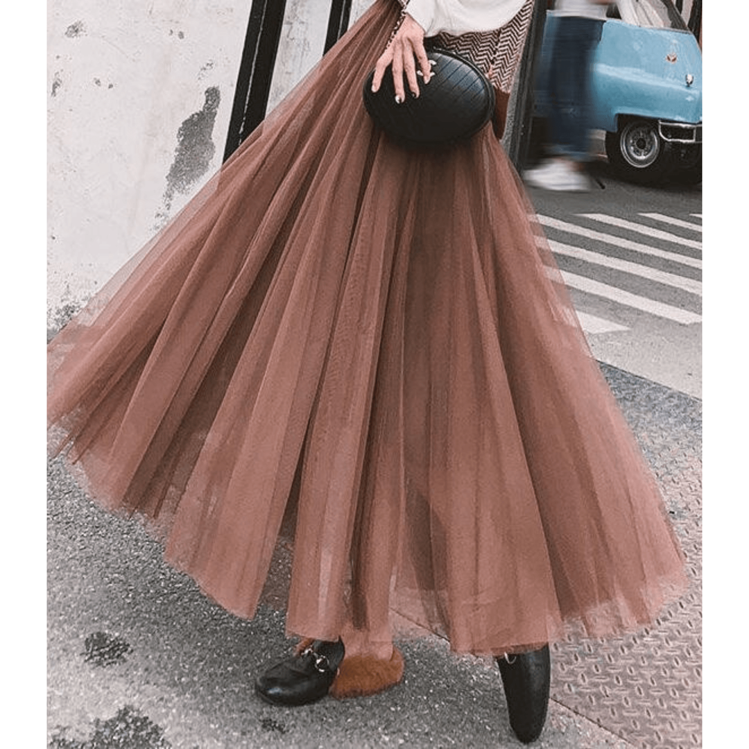 Lily | Women’s High-Waist Layered Tulle Maxi Skirt