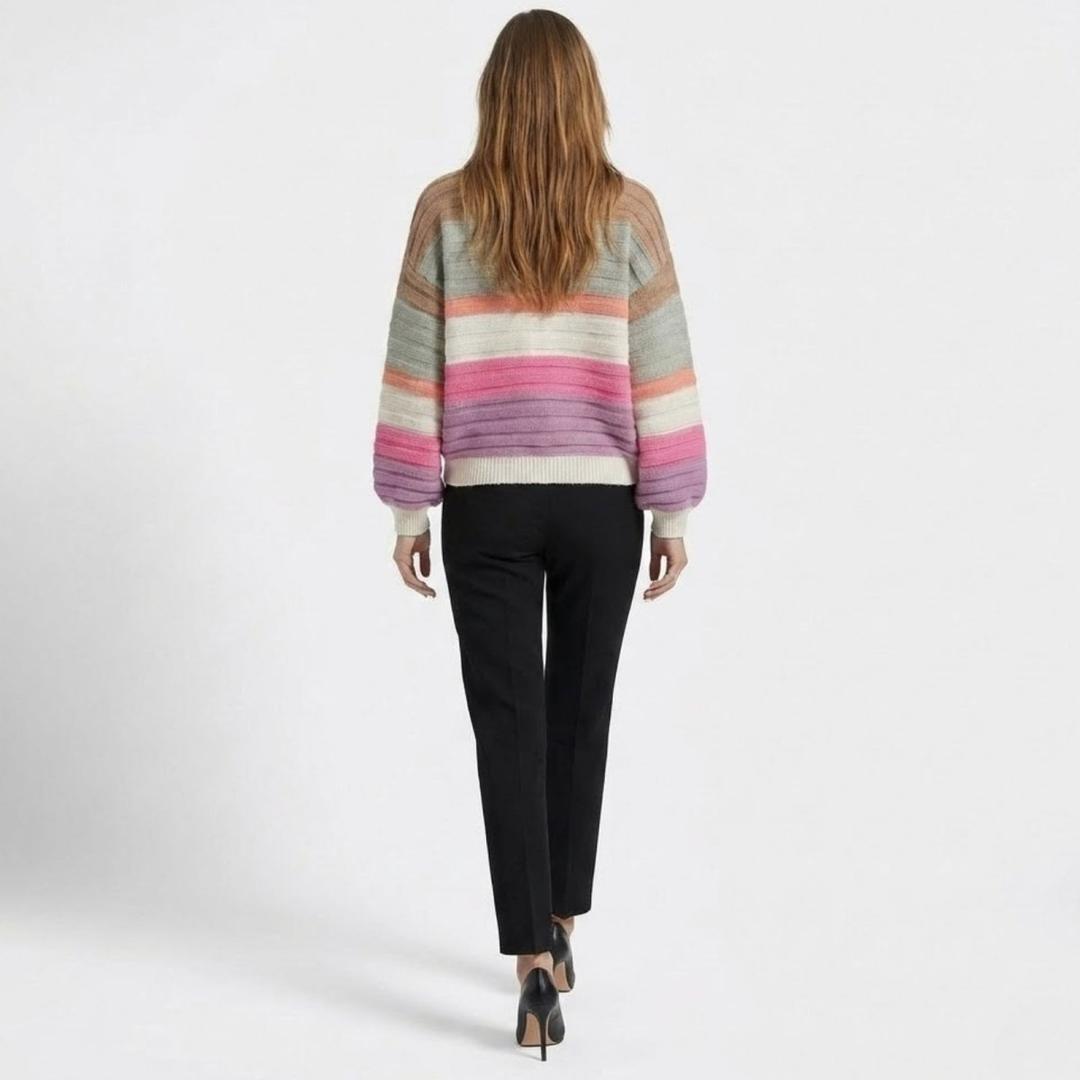 Chloe | Women’s Striped Knit Cardigan with Long Sleeves